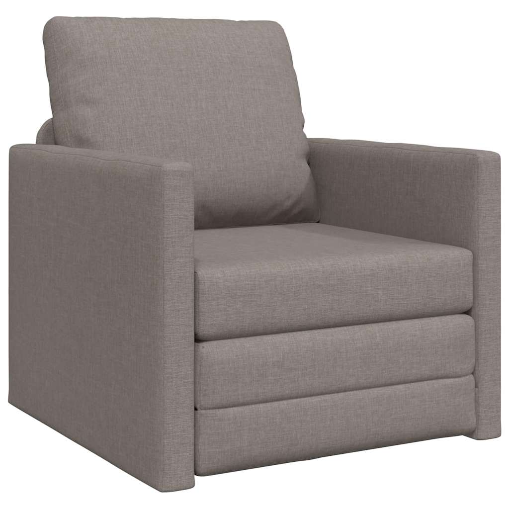 Canapé-lit avec coussin Taupe 74 x 77 x 81 cm tissu