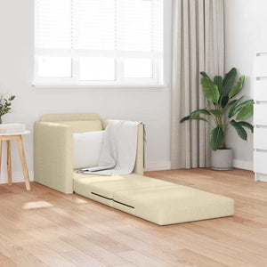 Canapé-lit avec coussin Crème 74 x 77 x 81 cm tissu