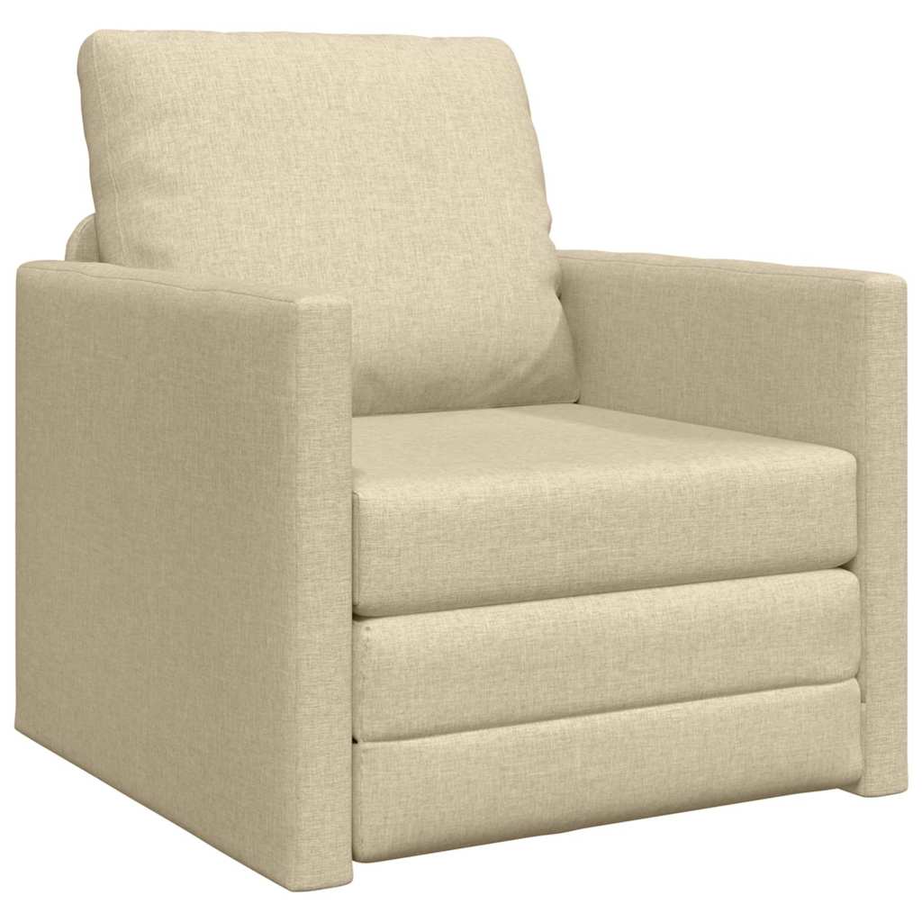 Canapé-lit avec coussin Crème 74 x 77 x 81 cm tissu