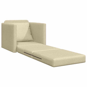 Canapé-lit avec coussin Crème 74 x 77 x 81 cm tissu