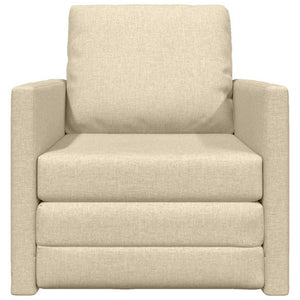 Canapé-lit avec coussin Crème 74 x 77 x 81 cm tissu