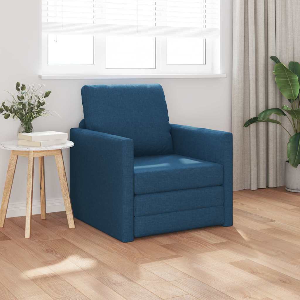 Canapé-lit avec coussin Bleu 74 x 77 x 81 cm tissu