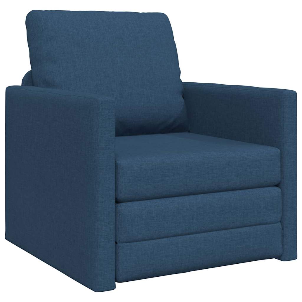 Canapé-lit avec coussin Bleu 74 x 77 x 81 cm tissu
