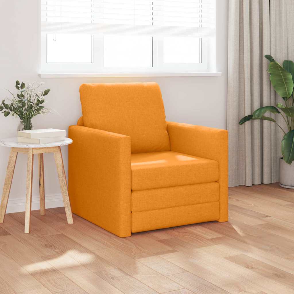 Canapé-lit avec coussin Jaune foncé 74 x 77 x 81 cm tissu