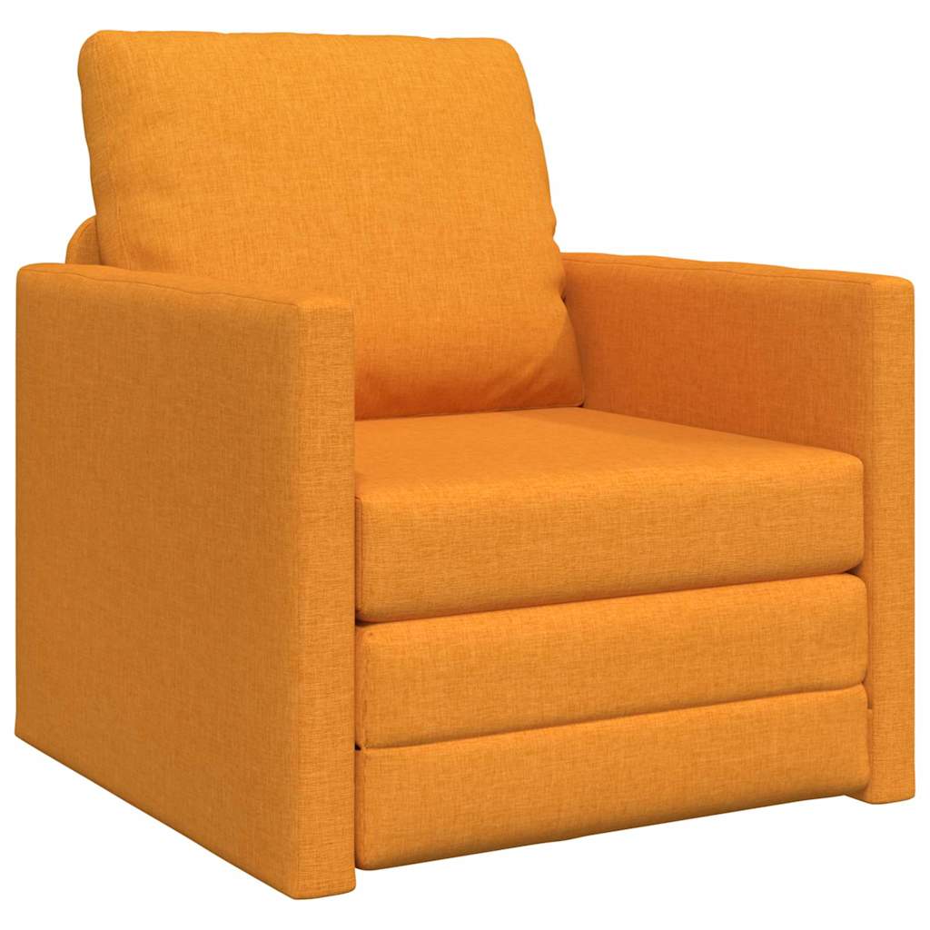 Canapé-lit avec coussin Jaune foncé 74 x 77 x 81 cm tissu