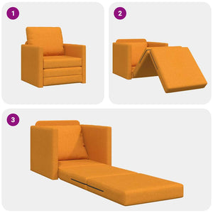Canapé-lit avec coussin Jaune foncé 74 x 77 x 81 cm tissu