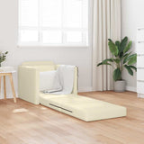 Sofa Lit de Sol avec coussin Crème 74 x 77 x 81 cm Faux cuir