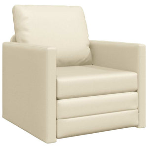 Sofa Lit de Sol avec coussin Crème 74 x 77 x 81 cm Faux cuir