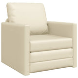 Sofa Lit de Sol avec coussin Crème 74 x 77 x 81 cm Faux cuir