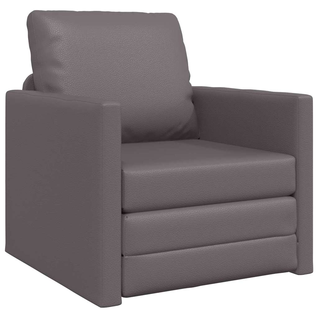 Sofa Lit de Sol avec coussin Gris 74 x 77 x 81 cm Faux cuir