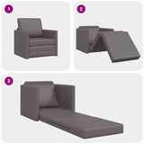 Sofa Lit de Sol avec coussin Gris 74 x 77 x 81 cm Faux cuir