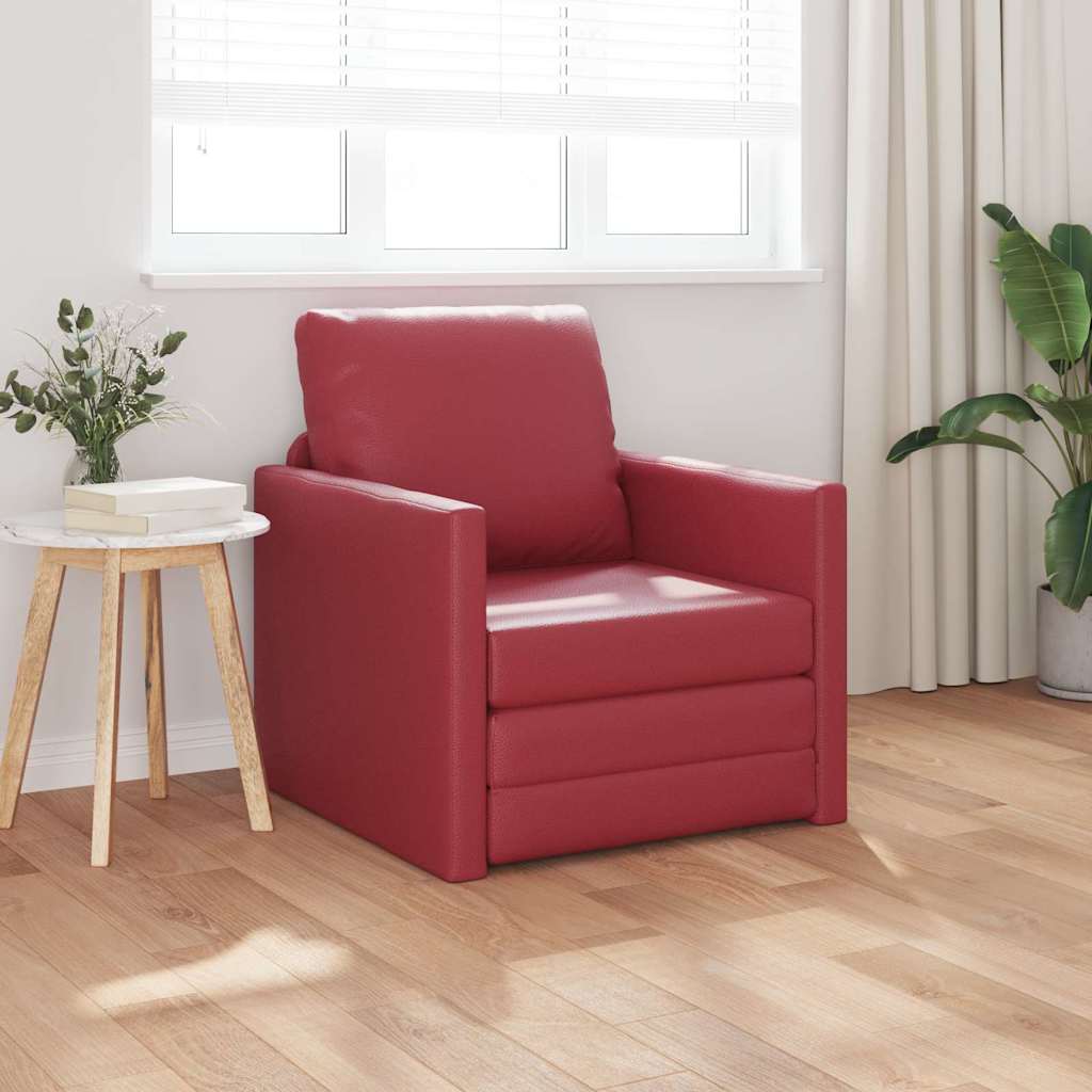 Sofa Lit de Sol Rouge bordeaux 74 x 77 x 81 cm Faux cuir