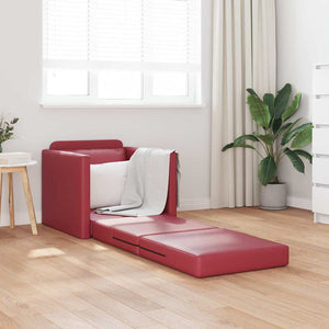 Sofa Lit de Sol Rouge bordeaux 74 x 77 x 81 cm Faux cuir