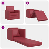 Sofa Lit de Sol Rouge bordeaux 74 x 77 x 81 cm Faux cuir