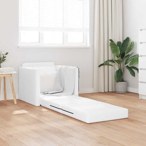Sofa Lit de Sol avec coussin Blanc 74 x 77 x 81 cm Faux cuir