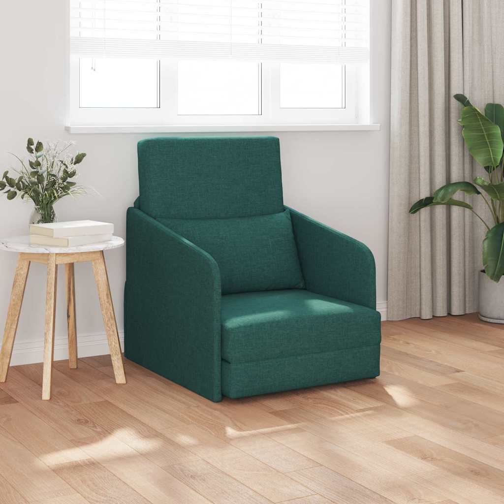Canapé-Lit Vert foncé 65 x 80 x 83 cm tissu