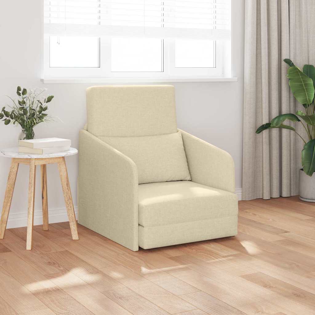 Canapé-Lit Crème 65 x 80 x 83 cm tissu