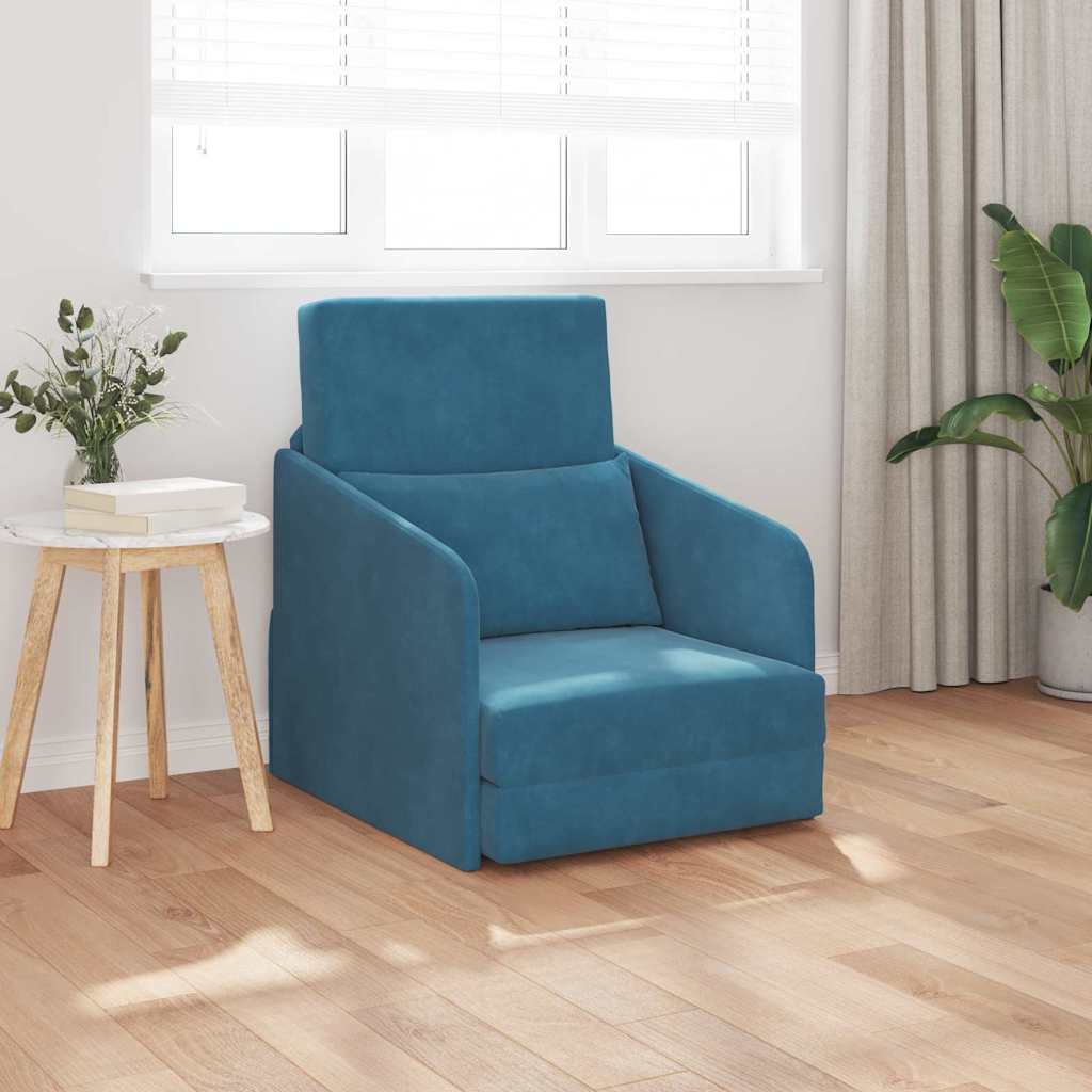 Canapé-Lit Bleu 65 x 80 x 83 cm Velours