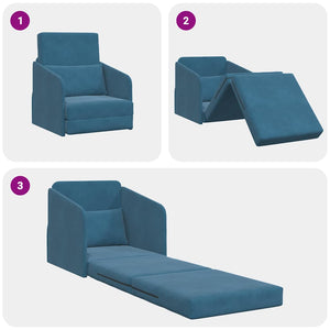Canapé-Lit Bleu 65 x 80 x 83 cm Velours