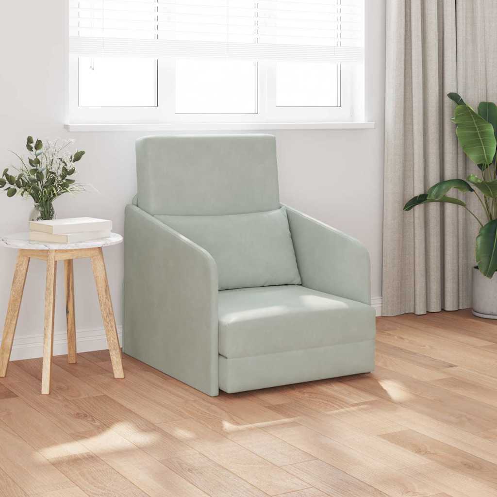 Canapé-Lit Gris clair 65 x 80 x 83 cm Velours