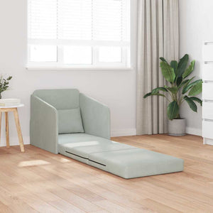 Canapé-Lit Gris clair 65 x 80 x 83 cm Velours