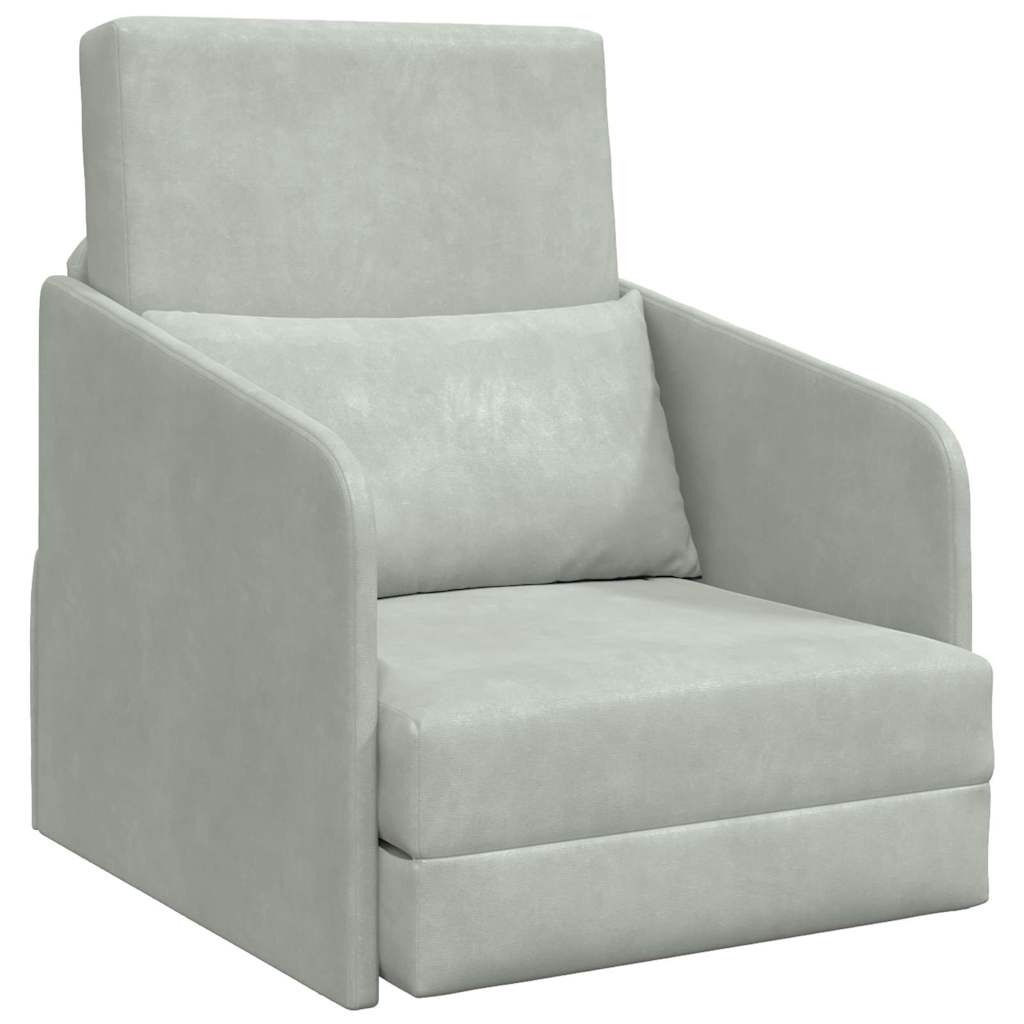Canapé-Lit Gris clair 65 x 80 x 83 cm Velours