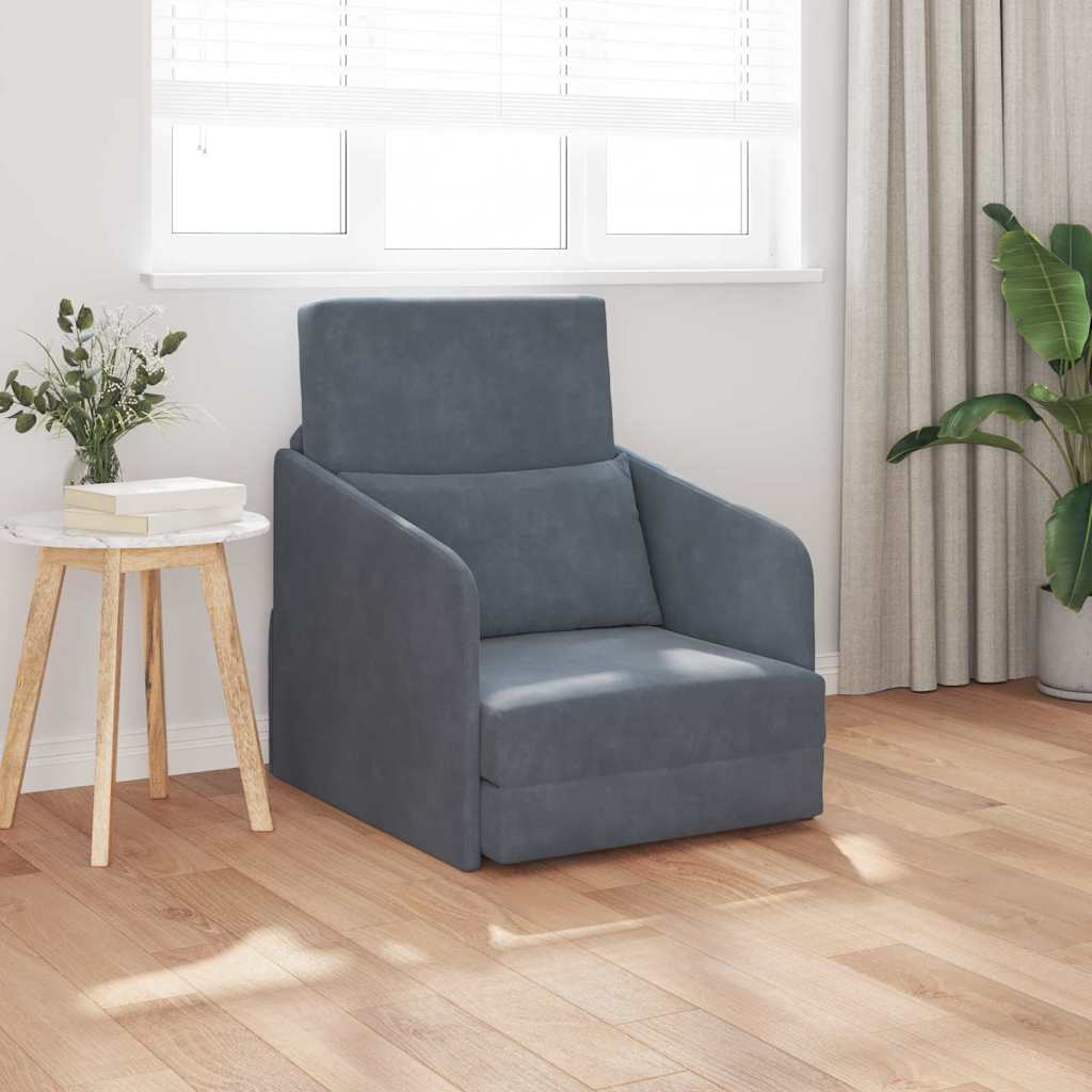 Canapé-Lit Gris foncé 65 x 80 x 83 cm Velours