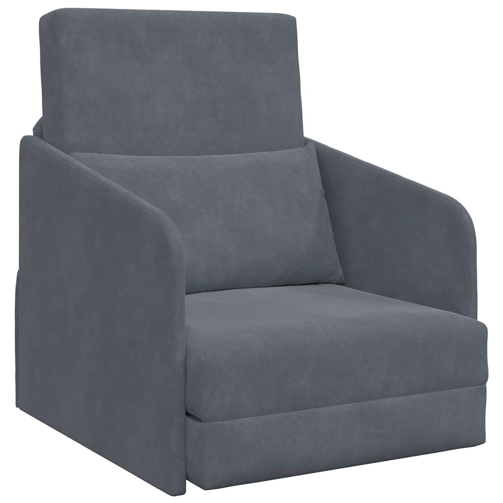 Canapé-Lit Gris foncé 65 x 80 x 83 cm Velours