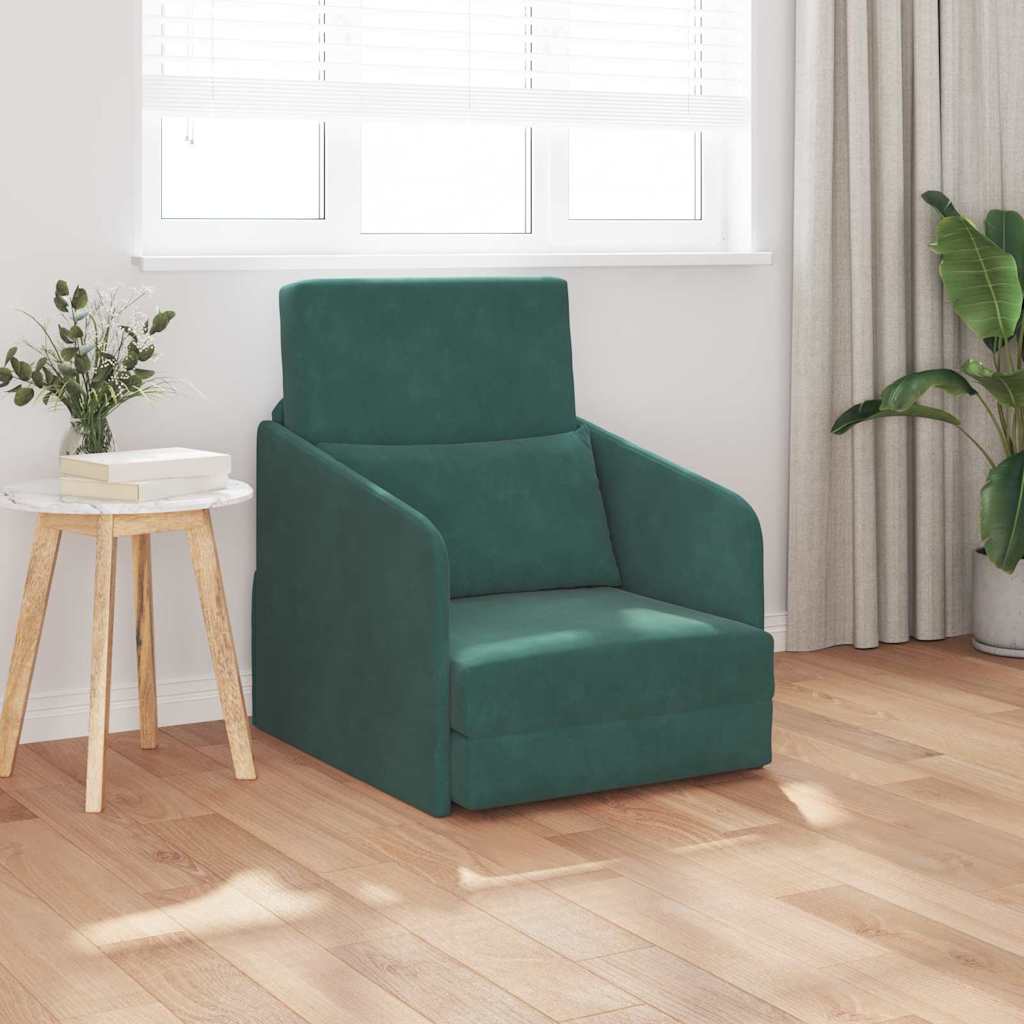 Canapé-Lit Vert foncé 65 x 80 x 83 cm Velours