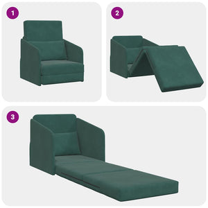 Canapé-Lit Vert foncé 65 x 80 x 83 cm Velours