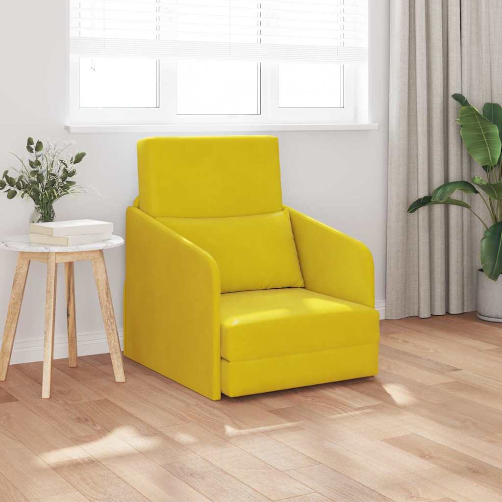 Canapé-Lit Jaune 65 x 80 x 83 cm Velours