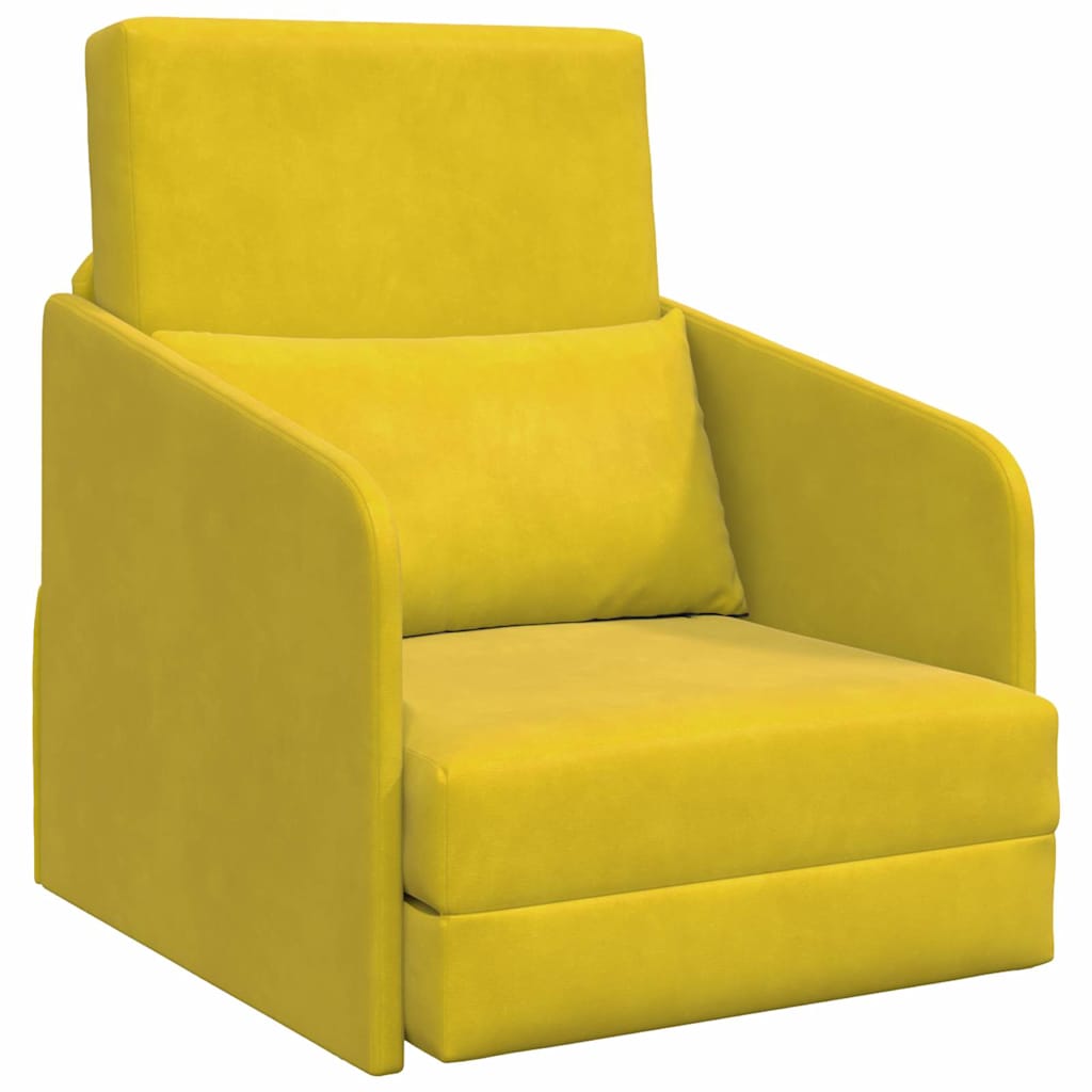 Canapé-Lit Jaune 65 x 80 x 83 cm Velours