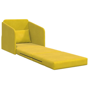 Canapé-Lit Jaune 65 x 80 x 83 cm Velours