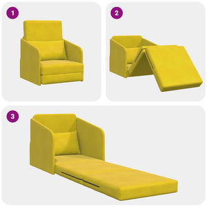 Canapé-Lit Jaune 65 x 80 x 83 cm Velours