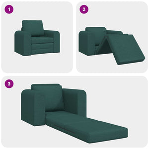 Canapé-Lit Vert foncé 98 x 71 x 83 cm tissu