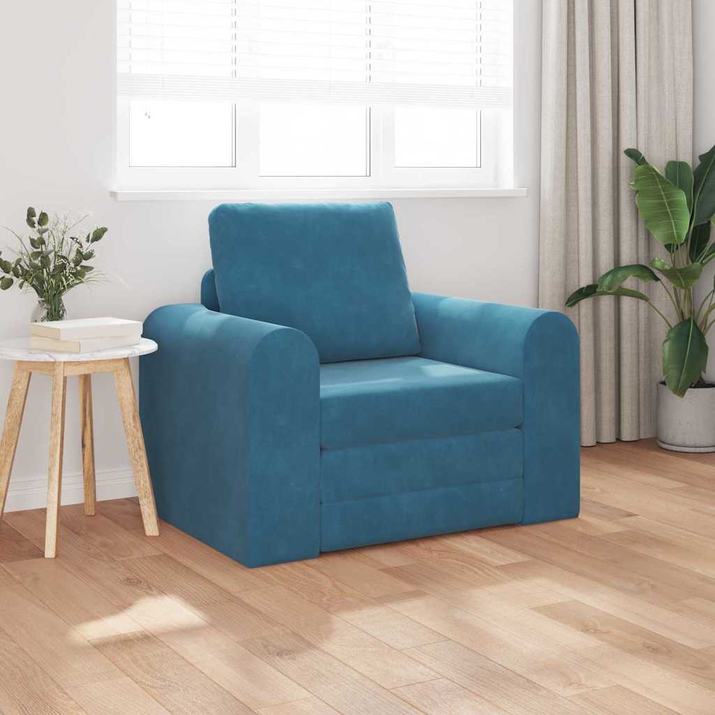Canapé-Lit Bleu 98 x 71 x 83 cm Velours