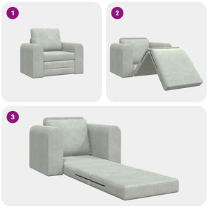 Canapé-Lit Gris clair 98 x 71 x 83 cm Velours