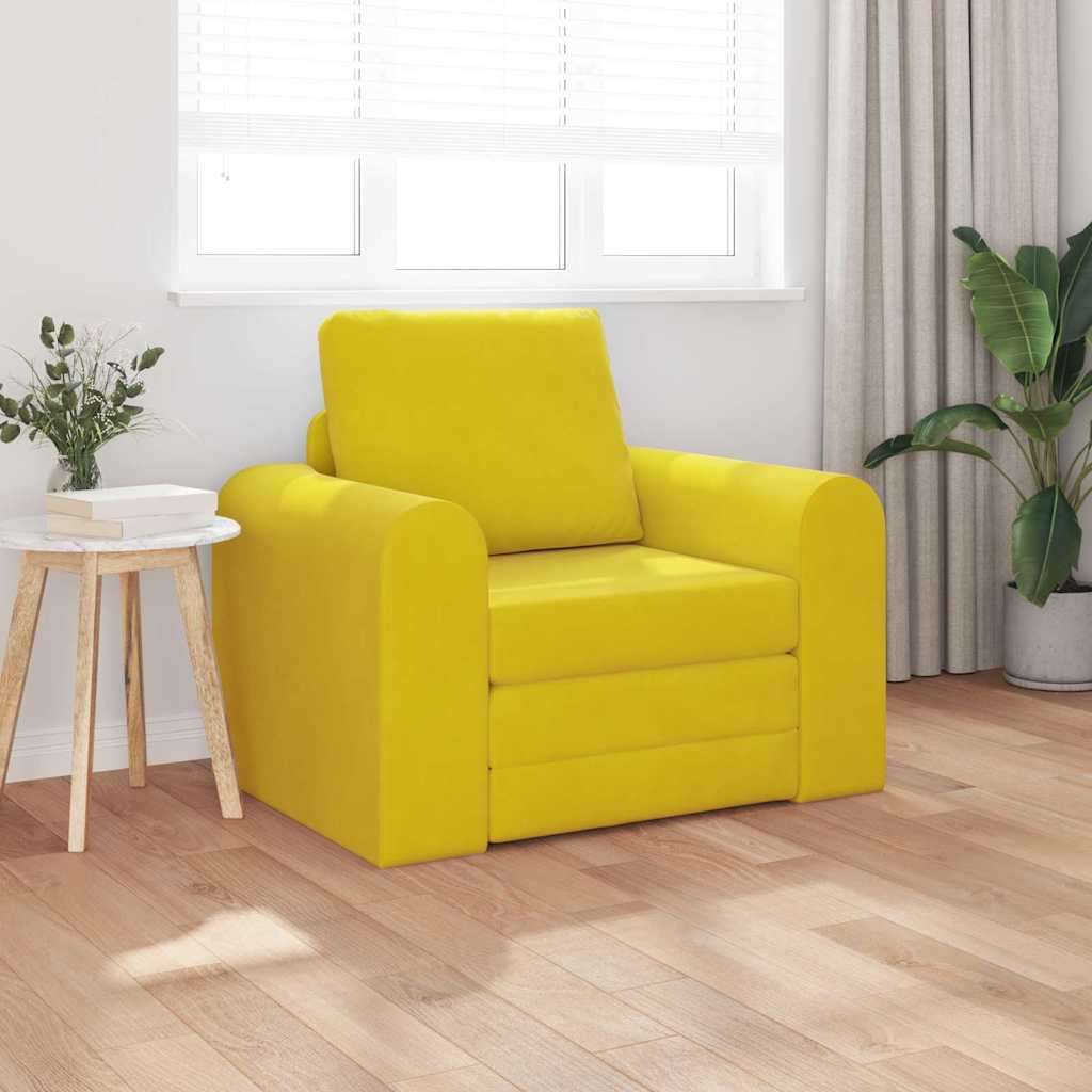 Canapé-Lit Jaune 98 x 71 x 83 cm Velours