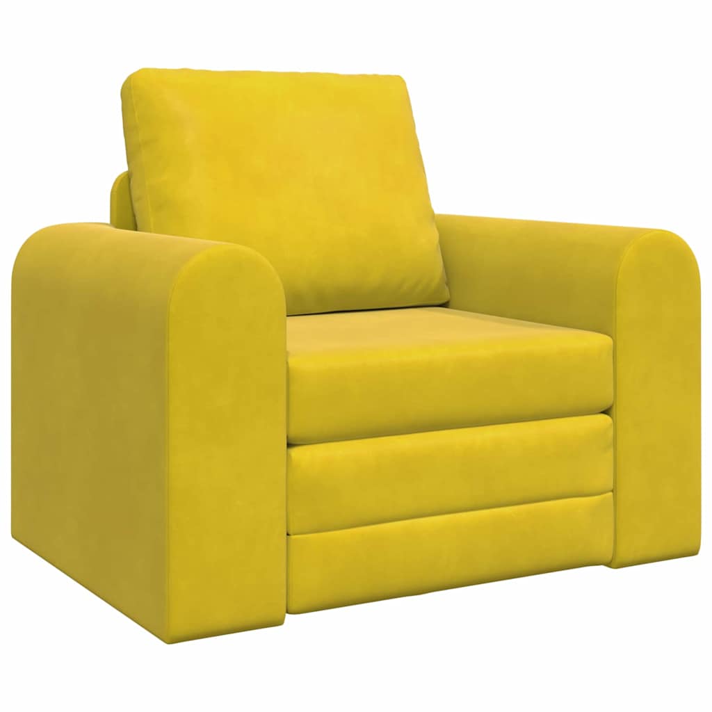 Canapé-Lit Jaune 98 x 71 x 83 cm Velours