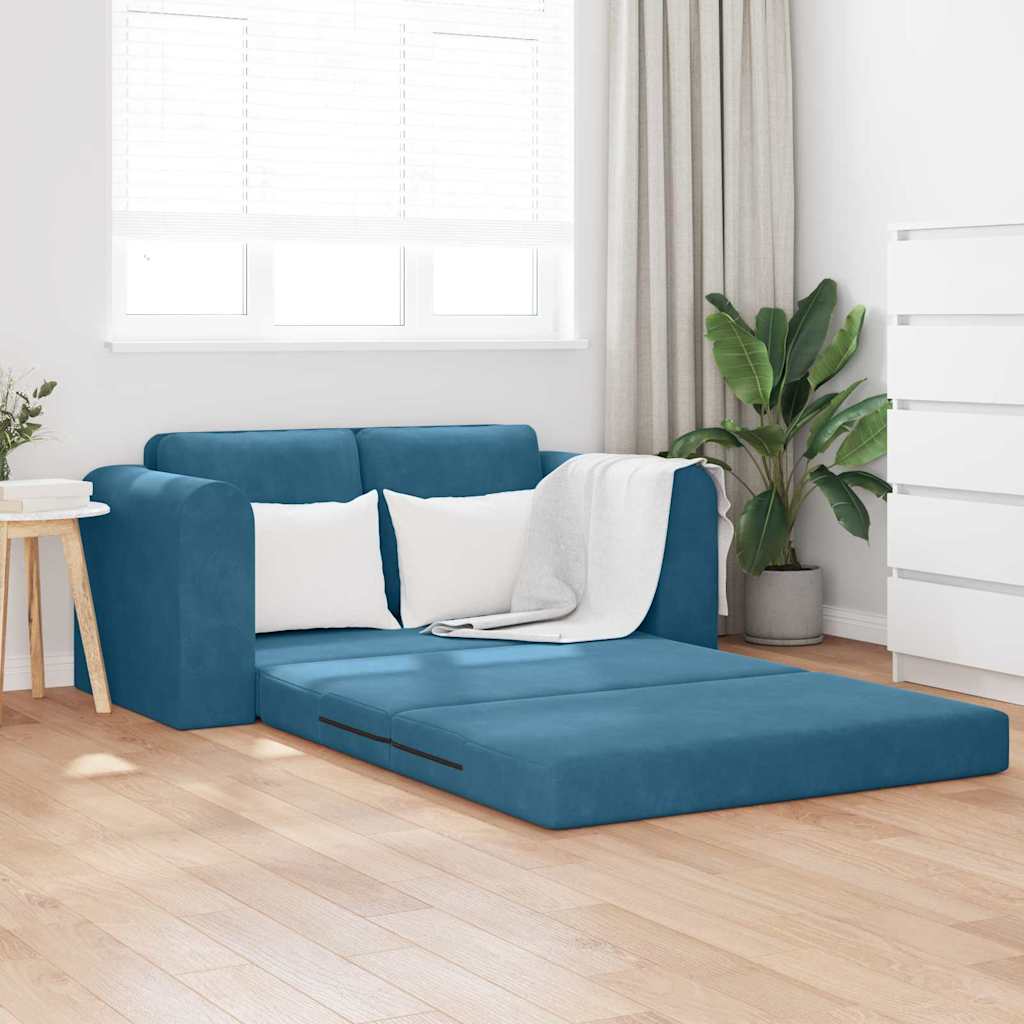 Canapé-Lit Bleu 148 x 71 x 83 cm Velours