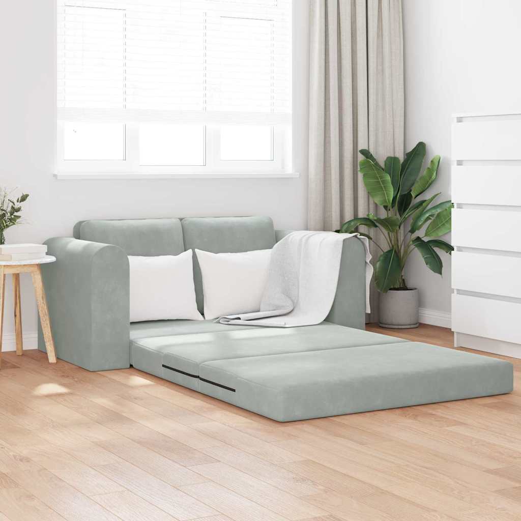 Canapé-Lit Gris clair 148 x 71 x 83 cm Velours