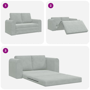 Canapé-Lit Gris clair 148 x 71 x 83 cm Velours