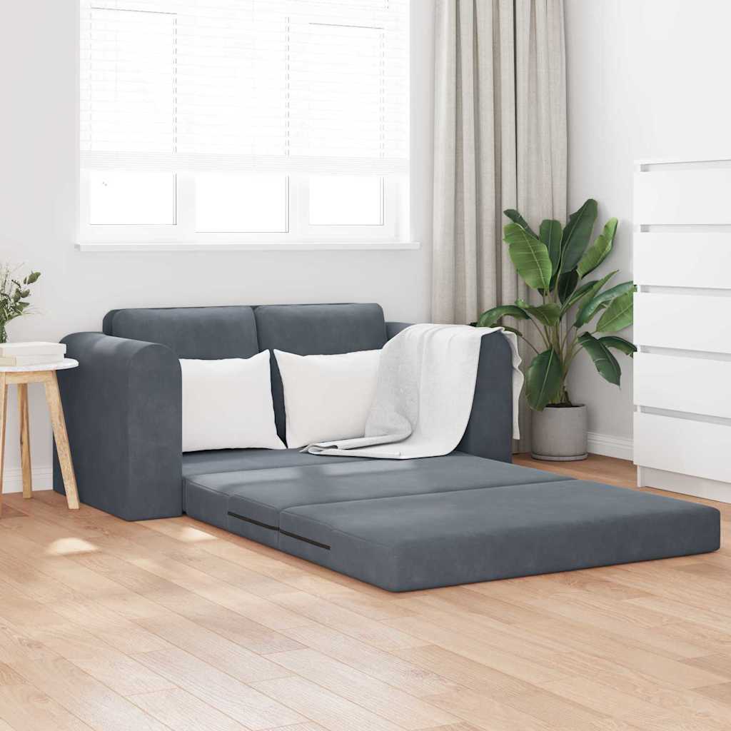 Canapé-Lit Gris foncé 148 x 71 x 83 cm Velours