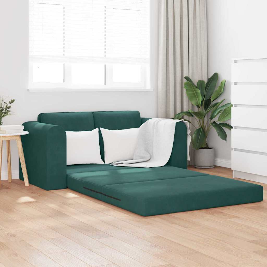 Canapé-Lit Vert foncé 148 x 71 x 83 cm Velours
