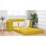 Canapé-Lit Jaune 148 x 71 x 83 cm Velours