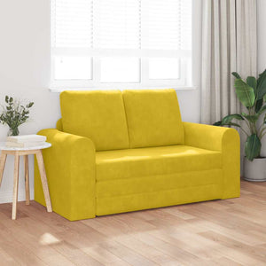 Canapé-Lit Jaune 148 x 71 x 83 cm Velours
