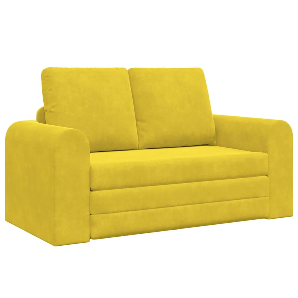 Canapé-Lit Jaune 148 x 71 x 83 cm Velours