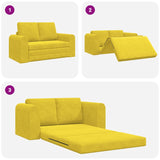Canapé-Lit Jaune 148 x 71 x 83 cm Velours