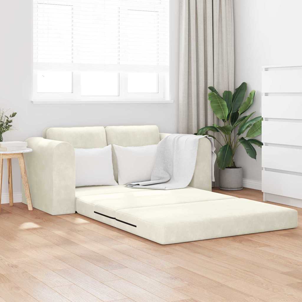 Canapé-Lit Crème 148 x 71 x 83 cm Velours