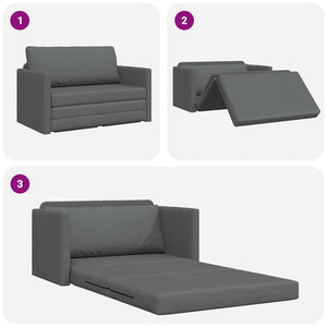 Canapé-Lit Gris foncé 124 x 71 x 78 cm tissu